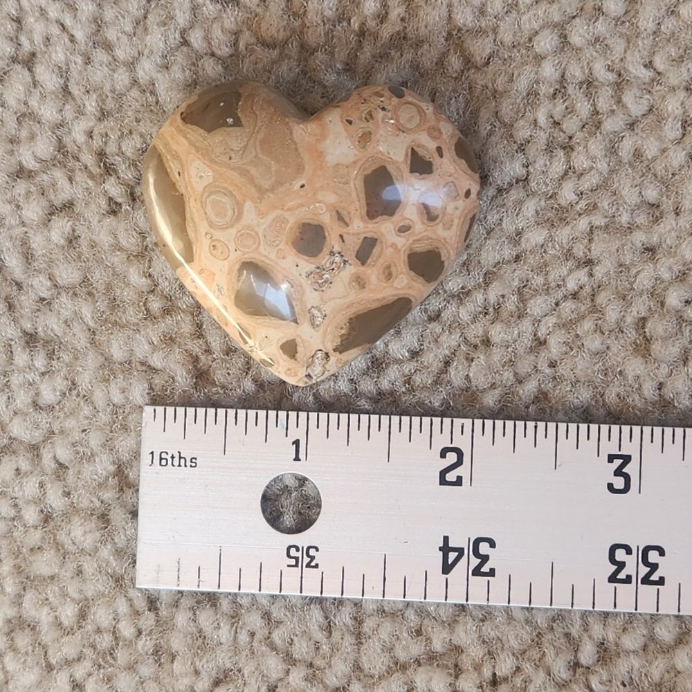 Peruvian Leopardite Jasper Polished Heart Mineral Natural stone rock Valentine - Picture 3 of 4